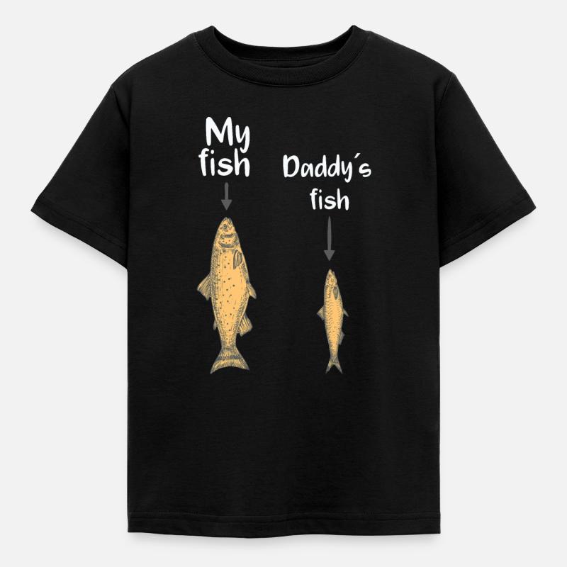 Fisken min, pappas fisk - T-skjorte for barn - svart