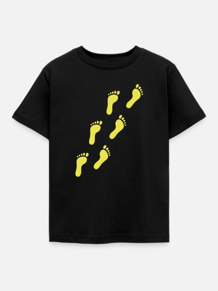 Füße - Kinder T-Shirt - Schwarz