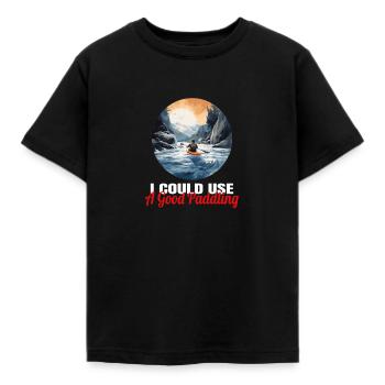 Kajakfahren, Kajakfahren, Paddeln, Paddeln - Kinder T-Shirt - Schwarz - Vorne - AI Model Kid Female (0cm)