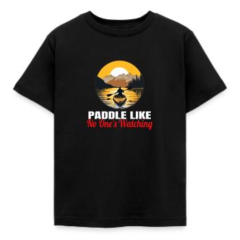 Kajakfahren, Kajakfahren, Paddeln, Paddeln - Kinder T-Shirt - Schwarz - Vorne - AI Model Kid Female (0cm)
