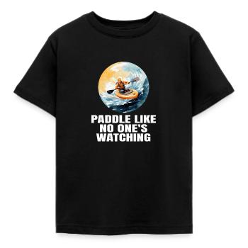 Kajakfahren, Kajakfahren, Paddeln, Paddeln - Kinder T-Shirt - Schwarz - Vorne - AI Model Kid Female (0cm)