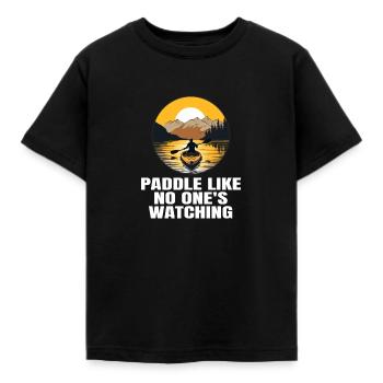 Kajakfahren, Kajakfahren, Paddeln, Paddeln - Kinder T-Shirt - Schwarz - Vorne - AI Model Kid Female (0cm)