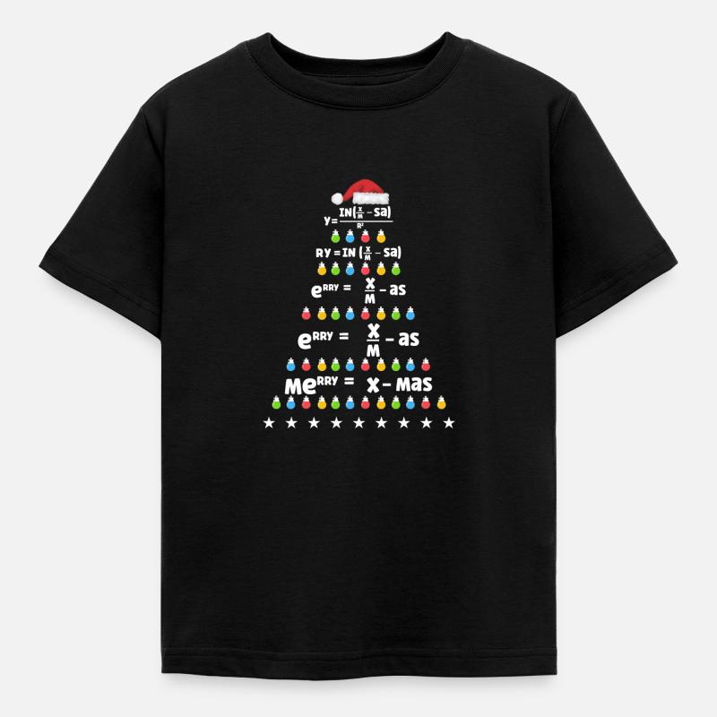 Math Arbre de Noël Math Formule Math Noël - T-shirt Enfant - noir