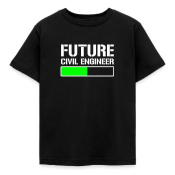T-shirt étudiant en génie civil du futur - T-shirt Enfant - noir - Devant - AI Model Kid Female (0cm)