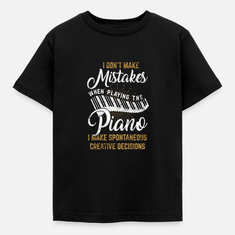 klavier - Kinder T-Shirt - Schwarz