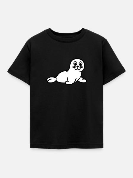 Robbe - Kinder T-Shirt - Schwarz