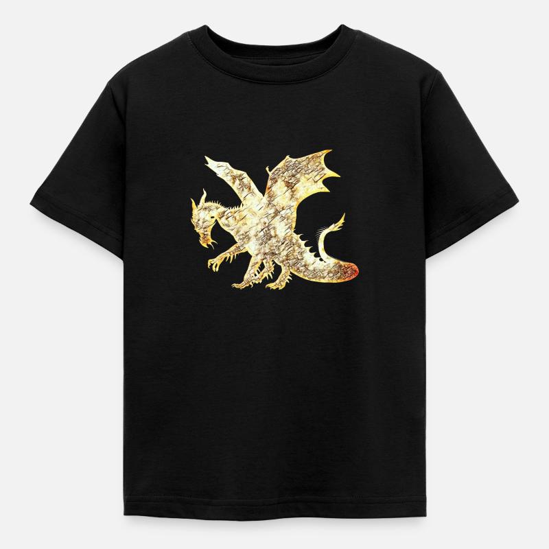 Drache - Kinder T-Shirt - Schwarz