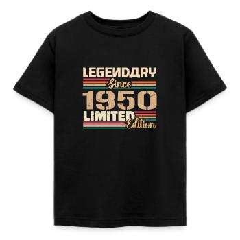 1950's Vintage 1950's Birthday Born In 1950 - Kids' T-Shirt - black - Front - AI Model Kid Female (0cm)