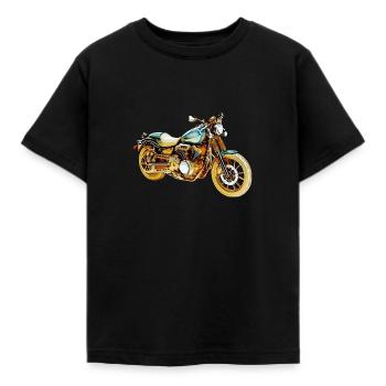 Motorrad - Kinder T-Shirt - Schwarz - Vorne - AI Model Kid Female (0cm)