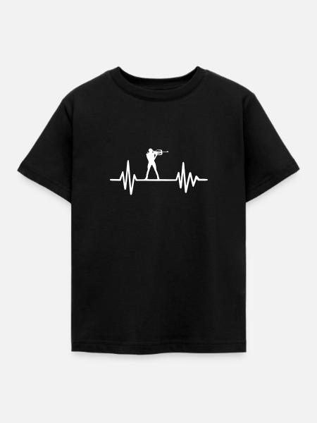 Biathlon Herzschlag - Børne-T-shirt - sort