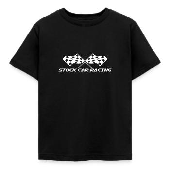 Stock Car Racing Zielflagge, weiß - Kinder T-Shirt - Schwarz - Vorne - AI Model Kid Female (0cm)