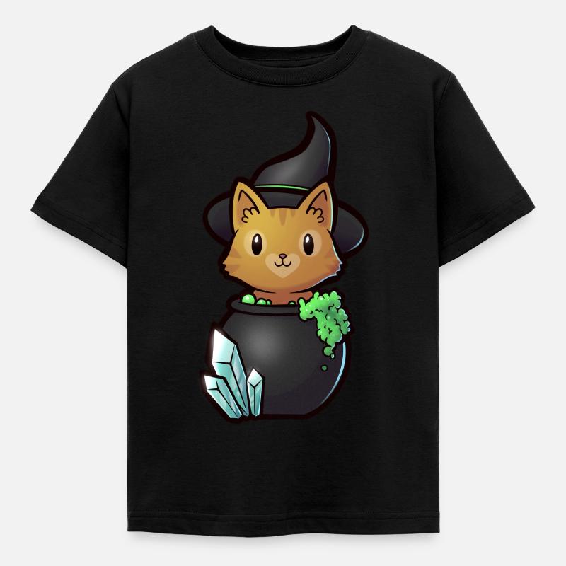 Hexenkatze - Kinder T-Shirt - Schwarz
