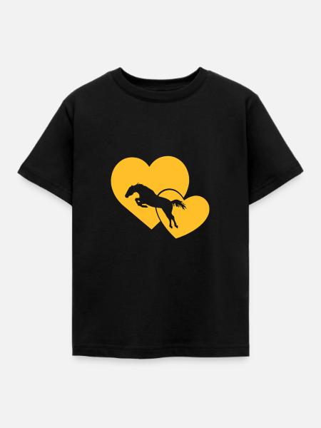 jumping Hearts - Kinder T-Shirt - Schwarz