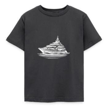 Luxus Motoryacht auf hoher See - Kinder T-Shirt - Dunkelgrau - Vorne - AI Model Kid Female (0cm)