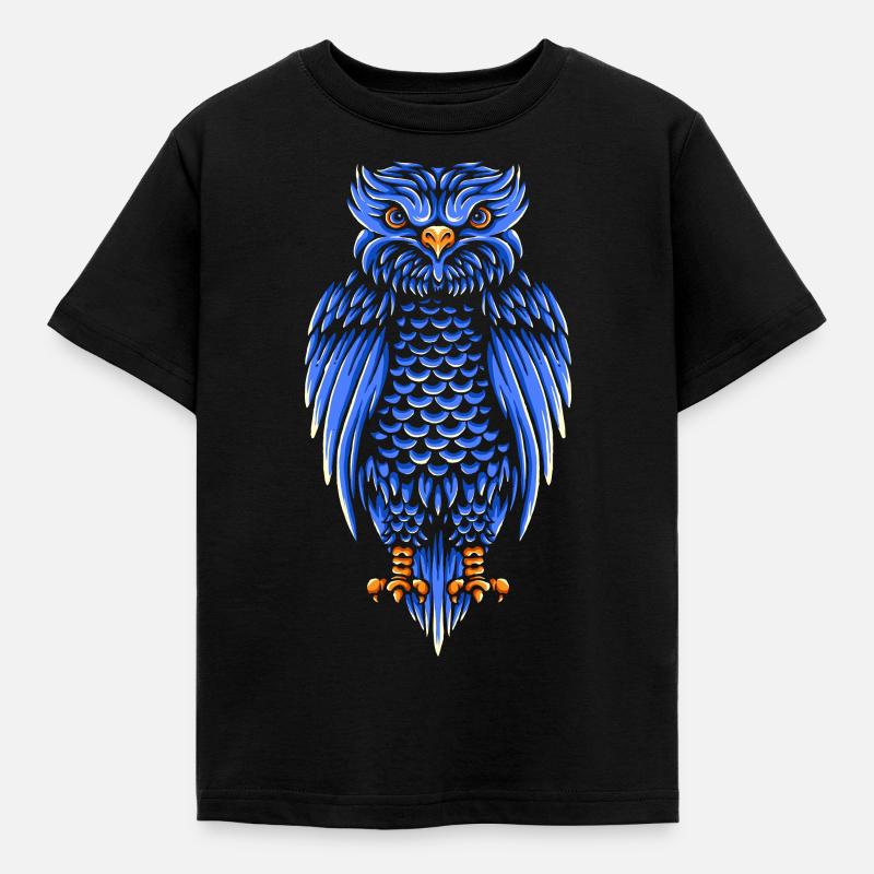 Eule - Kinder T-Shirt - Schwarz