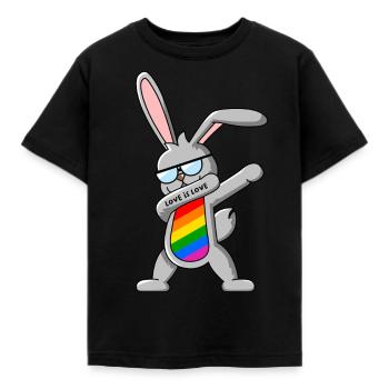 Gay Pride Dab Dance Bunny - T-shirt Enfant - noir - Devant - AI Model Kid Female (0cm)