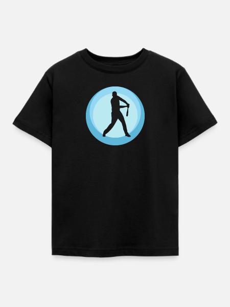 Baseball Batting Fielding - Kinder T-Shirt - Schwarz