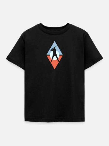 Baseball Catcher Batting b - Kinder T-Shirt - Schwarz