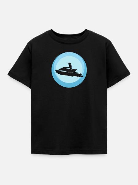 Jetski Boot Wakeskate - Kinder T-Shirt - Schwarz