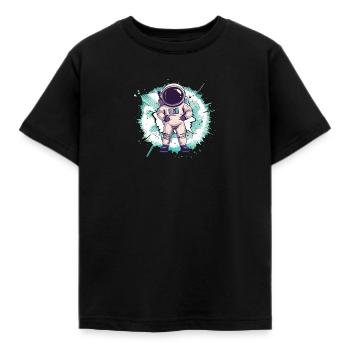 Astronaut Spaceman Spaceship - Kids' T-Shirt - black - Front - AI Model Kid Female (0cm)