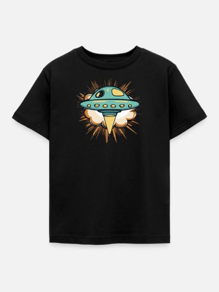 UFO Scifi Invasion - Kinder T-Shirt - Schwarz