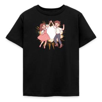Tanzpaar Foxtrott Tanzschule - Kinder T-Shirt - Schwarz - Vorne - AI Model Kid Female (0cm)