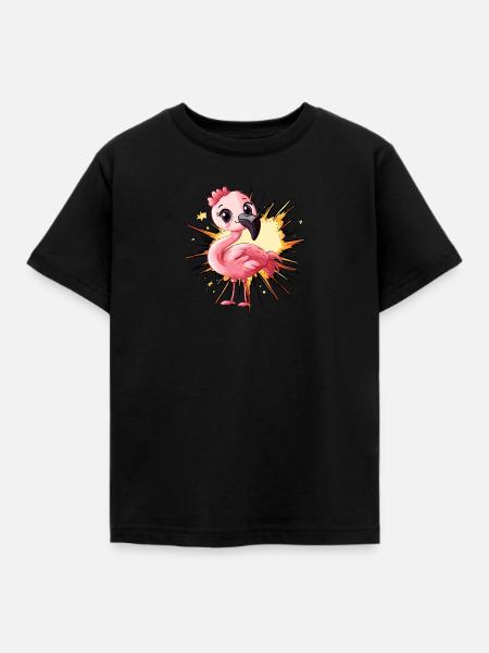 Flamingo Flamenco - Kinder T-Shirt - Schwarz