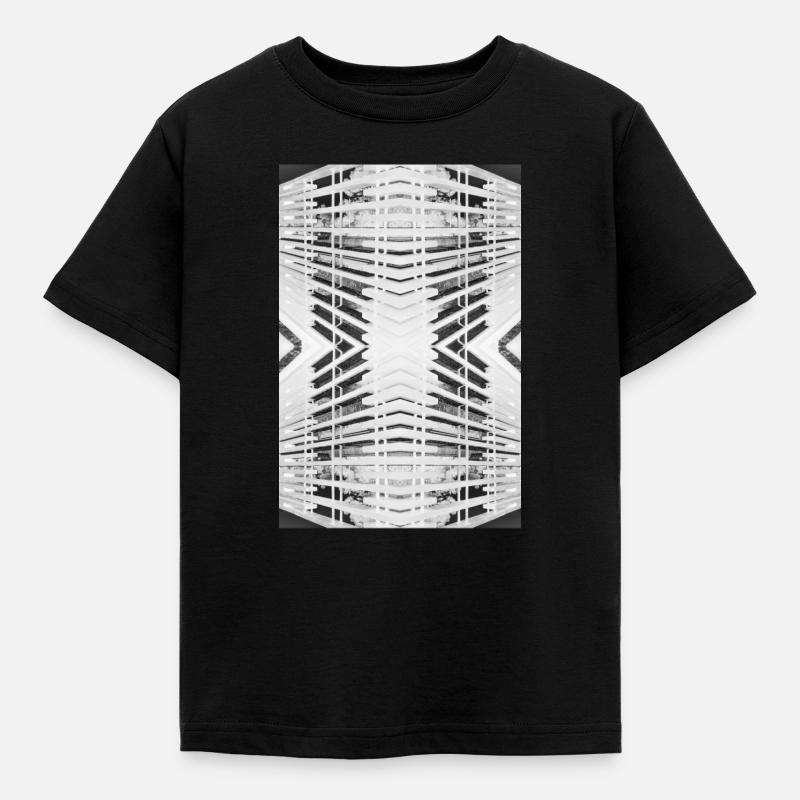 Abstraktes Holz V.2 - Kinder T-Shirt - Schwarz