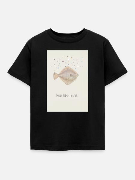 Mein Lieber Scholli Fischdesign - Kinder T-Shirt - Schwarz