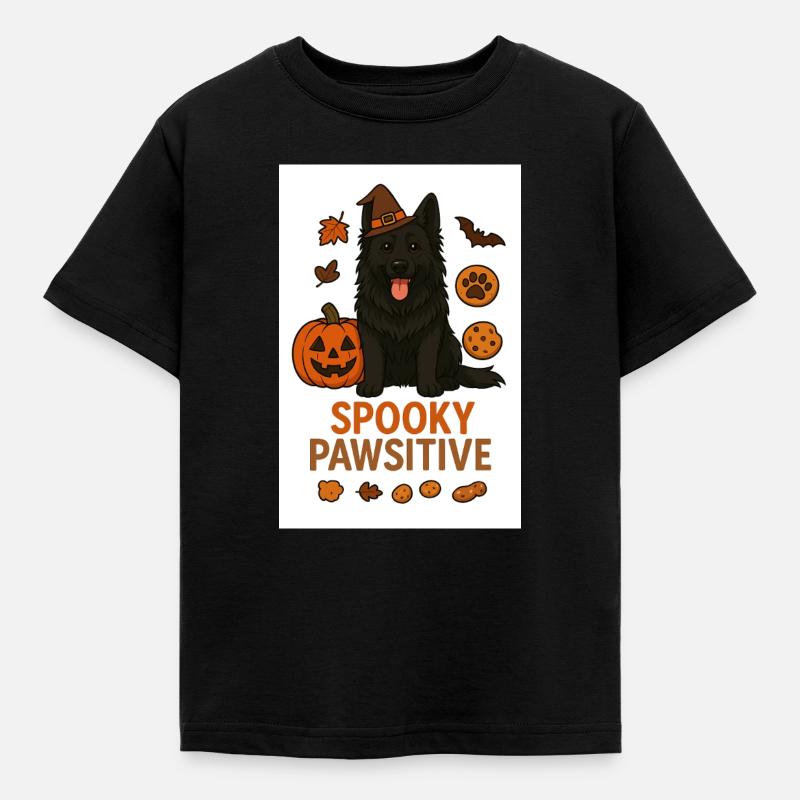 Spooky Pawsitive - Kids' T-Shirt - black
