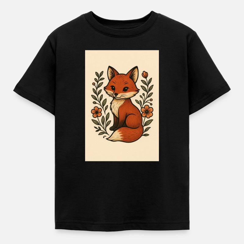 Großer Fuchs - Kinder T-Shirt - Schwarz