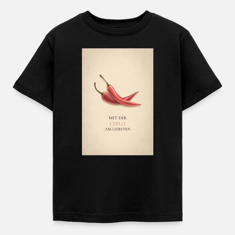 Mit dir Chilli am liebsten - Kinder T-Shirt - Schwarz