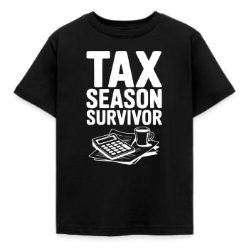 Tax Season Survivor - Kids' T-Shirt - black - Front - AI Model Kid Female (0cm)