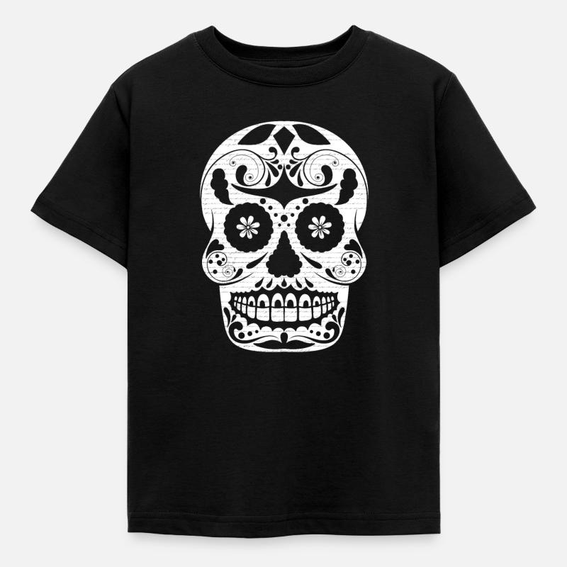 Sugar Schädel - Kinder T-Shirt - Schwarz