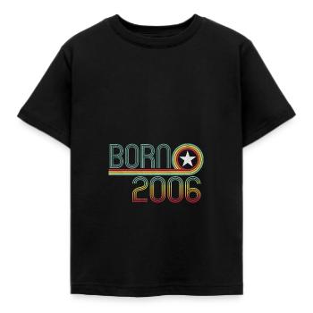 Retro birthday 2006 Born - Kids' T-Shirt - black - Front - AI Model Kid Female (0cm)