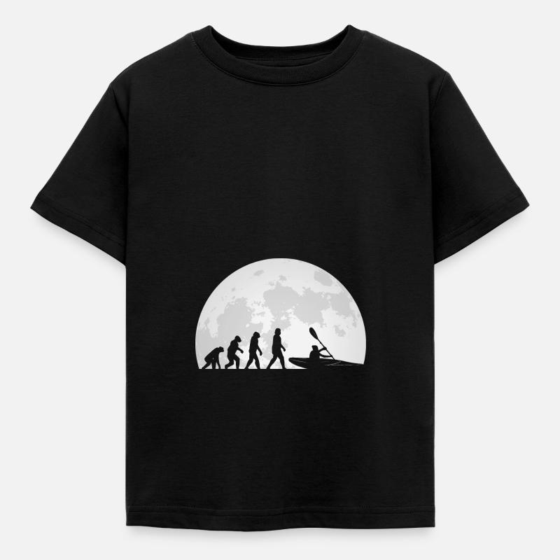 Kajak Kajakfahren Evolution - Kinder T-Shirt - Schwarz