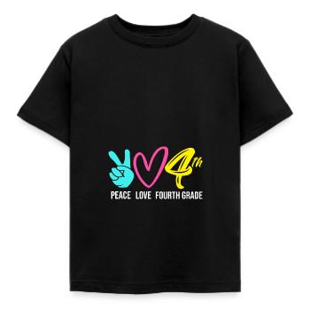 4. Klasse - Kinder T-Shirt - Schwarz - Vorne - AI Model Kid Female (0cm)
