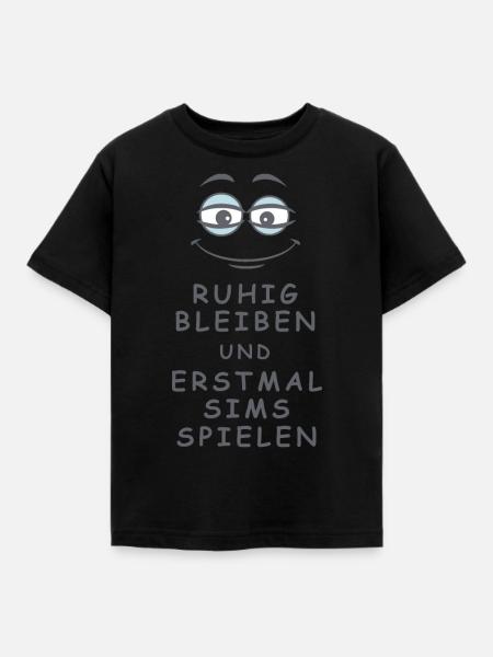 Sims spielen - Kinder T-Shirt - Schwarz