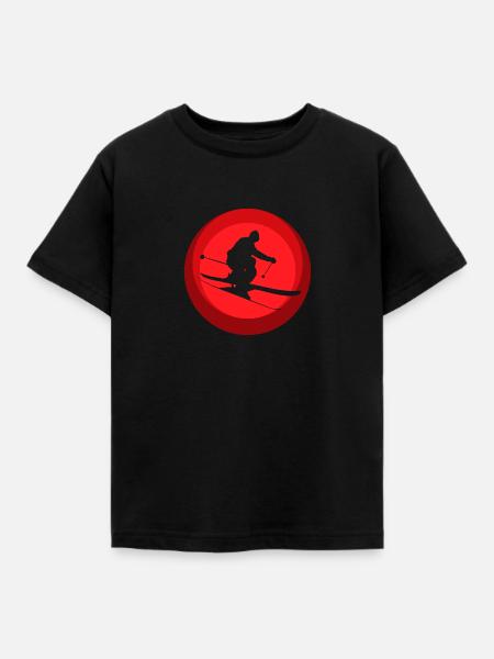 Skigebiet Schifahren - Kinder T-Shirt - Schwarz