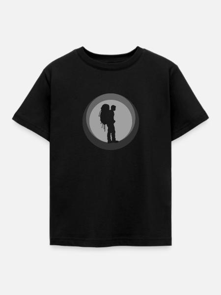 Backpacker Pilger Wanderung - Kinder T-Shirt - Schwarz