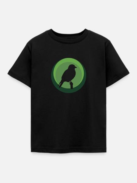 Sittich Vogel Abbildung Peep - Kinder T-Shirt - Schwarz