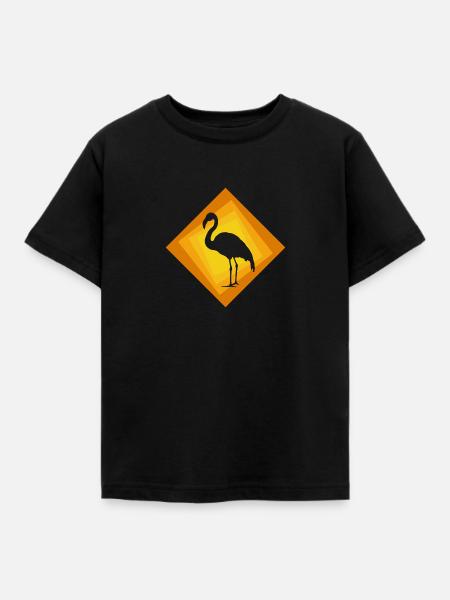 Flamingo Wasservogel Exotisch - Kinder T-Shirt - Schwarz