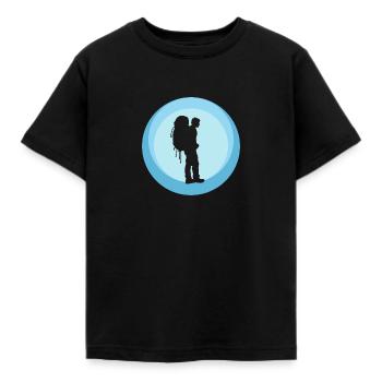 Backpacking Backpacker Backpacking - Kinder T-Shirt - Schwarz - Vorne - AI Model Kid Female (0cm)