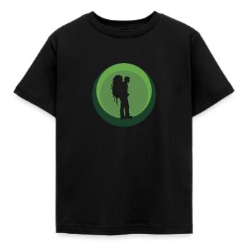 Backpacker Pilger Wanderer - Kinder T-Shirt - Schwarz - Vorne - AI Model Kid Female (0cm)