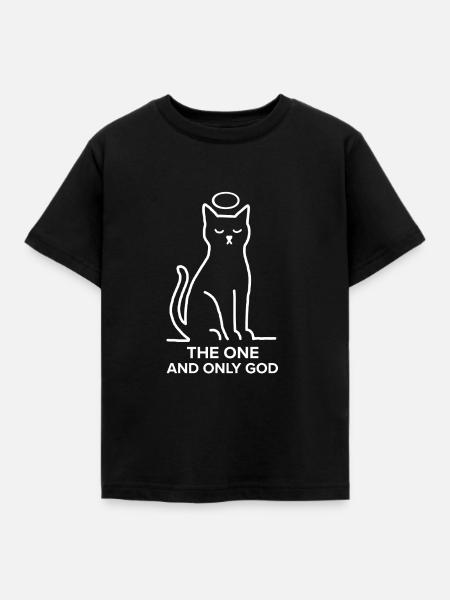 catgod3 - Kinder T-Shirt - Schwarz