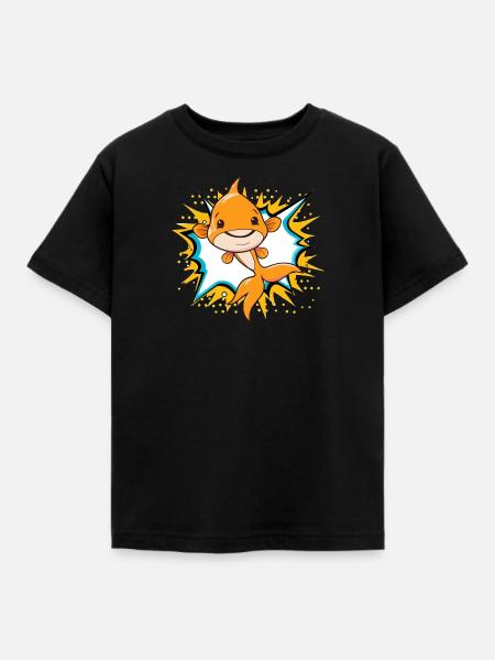 Fische Fischen - Kinder T-Shirt - Schwarz