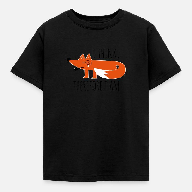 Fox Fox claims philosophy geek nerd - Kids' T-Shirt - black