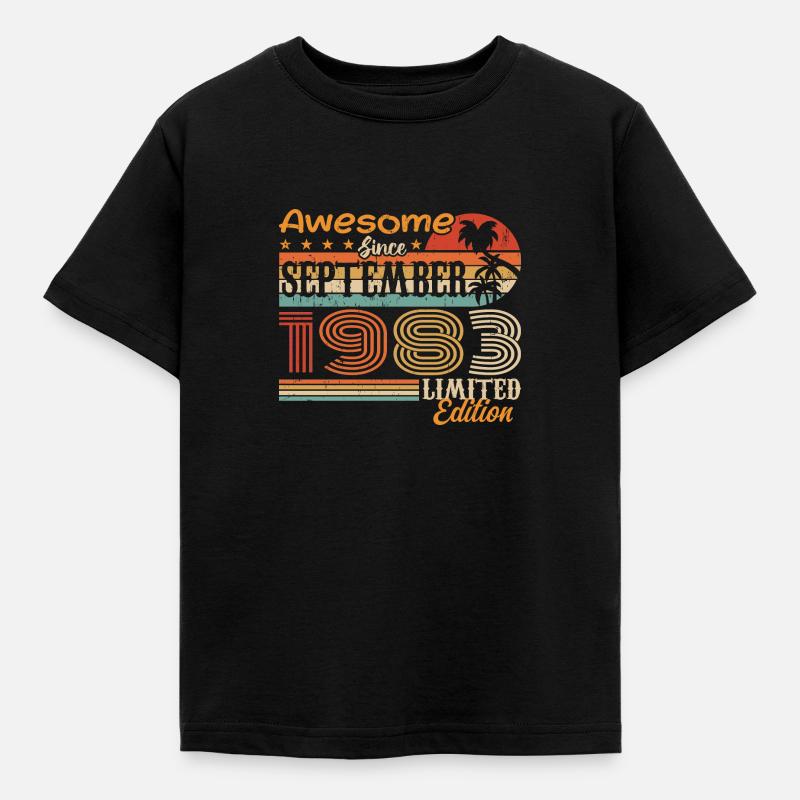 September 1983 - Geburtstag 1983 September - Kinder T-Shirt - Schwarz
