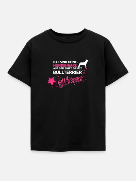 BULLTERRIER Glitzer - Kinder T-Shirt - Schwarz