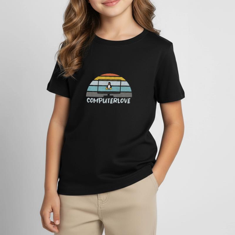LINUX PINGUIN PROGRAMMIERER TUX PC COMPUTERLOVE Kinder T-Shirt
